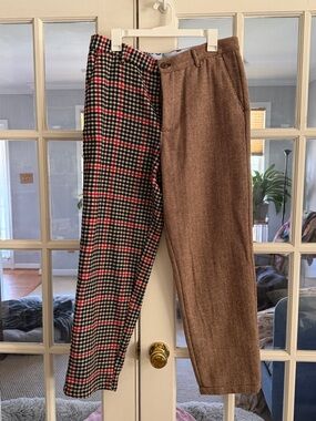 Rowing Blazers Two-Tone Reversible Men’s Trousers in Brown and Black/Red Plaid